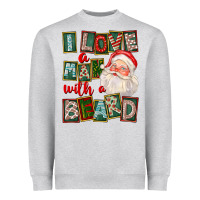 Heather Grey I Love A Man With A Beard Heavyweight Sweatshirt - FaDigitalArtStudio