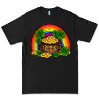 Black st patricks shamrock gold leopard rainbow Premium Tee - RanaPortraitStore
