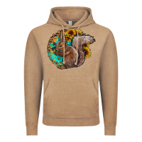 Vintage Coffee western squirrel with sunflowers Vintage Hoodie - CowhideDigitalArt