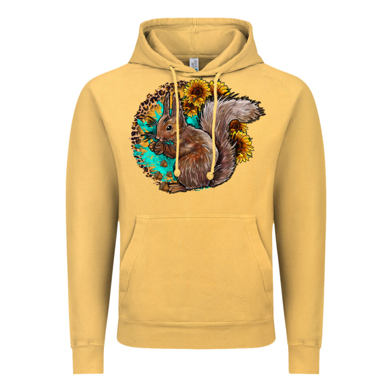Western Squirrel With Sunflowers Vintage Hoodie by CowhideDigitalArt | Teevron