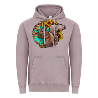 Vintage Zinc western squirrel with sunflowers Vintage Hoodie - CowhideDigitalArt