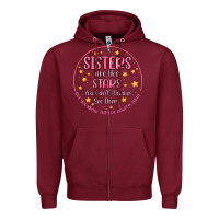 Burgundy sisters are like stars you can't always see them Zipper Hoodie - MaliasSmallBusiness