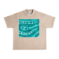 Turquoise Glitter Heart Urban Heavy Tee | Teevron