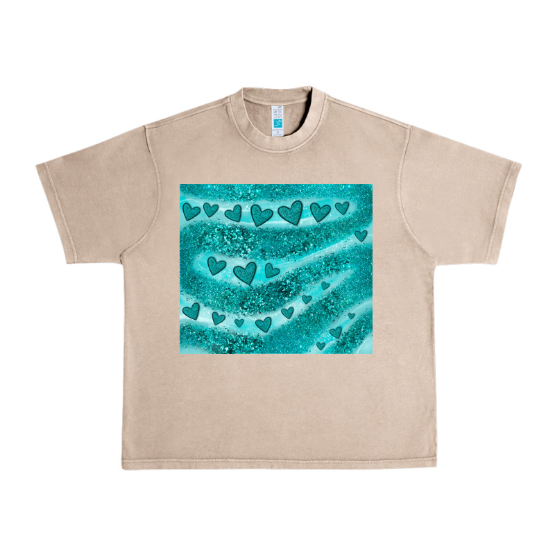 Turquoise Glitter Heart Urban Heavy Tee by JahusDesignShop | Teevron