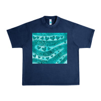 Navy turquoise glitter heart Urban Heavy Tee - JahusDesignShop