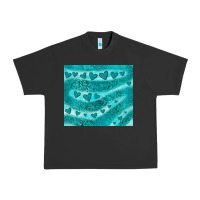Pigment Black turquoise glitter heart Urban Heavy Tee - JahusDesignShop