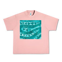 Salmon turquoise glitter heart Urban Heavy Tee - JahusDesignShop