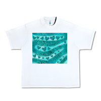 White turquoise glitter heart Urban Heavy Tee - JahusDesignShop