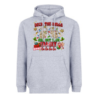Heather Grey deck the halls and not your family Heavyweight Hoodie - MaliasSmallBusiness