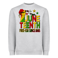 Heather Grey juneteenth fist free ish since 1865 Heavyweight Sweatshirt - HRA Design Shop