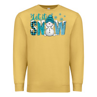 Antique Gold let it snow with cute snowman bbs Premium Sweatshirt - BundleAndBundleShop