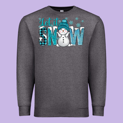 Let It Snow With Cute Snowman Bbs Premium Sweatshirt Designed By Bundleandbundleshop