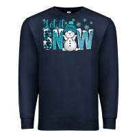 Navy let it snow with cute snowman bbs Premium Sweatshirt - BundleAndBundleShop