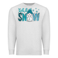 Oatmeal Heather let it snow with cute snowman bbs Premium Sweatshirt - BundleAndBundleShop