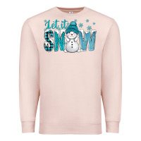 Pale Pink let it snow with cute snowman bbs Premium Sweatshirt - BundleAndBundleShop