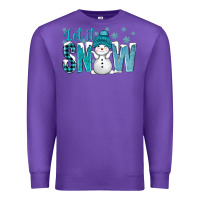 Purple let it snow with cute snowman bbs Premium Sweatshirt - BundleAndBundleShop