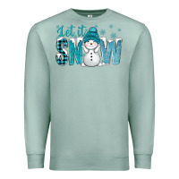 Seafoam let it snow with cute snowman bbs Premium Sweatshirt - BundleAndBundleShop