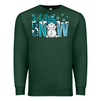 Sports Green let it snow with cute snowman bbs Premium Sweatshirt - BundleAndBundleShop