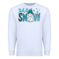 White let it snow with cute snowman bbs Premium Sweatshirt - BundleAndBundleShop