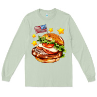 Matcha american flag and hamburger Long Sleeve Tee - AdoDesignShop