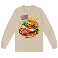 Mushroom american flag and hamburger Long Sleeve Tee - AdoDesignShop