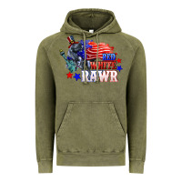 Vintage Olive Red white rawr 4th of july Vintage Hoodie - CowGirlArtShop