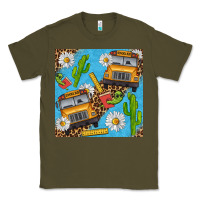 Army Green school bus seamless pattern Classic Tee - BundleAndBundleShop