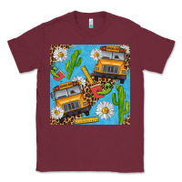 Burgundy school bus seamless pattern Classic Tee - BundleAndBundleShop