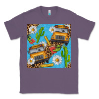 Lavender school bus seamless pattern Classic Tee - BundleAndBundleShop