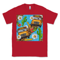 Red school bus seamless pattern Classic Tee - BundleAndBundleShop