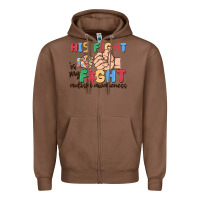 Chestnut his fight is my fight autism awareness Zipper Hoodie - MaliasSmallBusiness