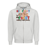 Dove Grey his fight is my fight autism awareness Zipper Hoodie - MaliasSmallBusiness