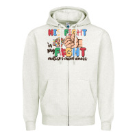 Oatmeal Heather his fight is my fight autism awareness Zipper Hoodie - MaliasSmallBusiness