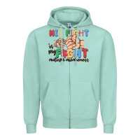 Seafoam his fight is my fight autism awareness Zipper Hoodie - MaliasSmallBusiness