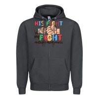 Smoke his fight is my fight autism awareness Zipper Hoodie - MaliasSmallBusiness