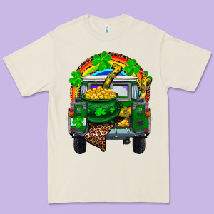 St Patricks Day Truck With Pot Of Gold Horseshoe A Premium Tee Designed By Ranaportraitstore
