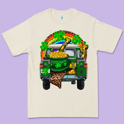 Premium Tee st patricks day truck with pot of gold horseshoe a