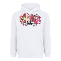 White Santa Baby Pink Christmas Heavyweight Hoodie - MaliasSmallBusiness
