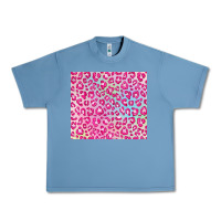 Pebble Blue pink leopard glitter Urban Heavy Tee - JahusDesignShop