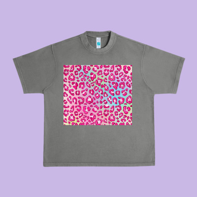 Pink Leopard Glitter Urban Heavy Tee Designed By Jahusdesignshop