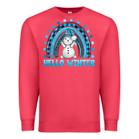 Cardinal hello winter rainbow with snowman bbs Premium Sweatshirt - BundleAndBundleShop