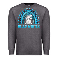 Charcoal Heather hello winter rainbow with snowman bbs Premium Sweatshirt - BundleAndBundleShop