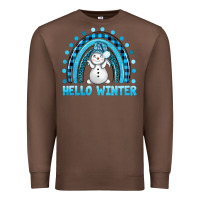 Chestnut hello winter rainbow with snowman bbs Premium Sweatshirt - BundleAndBundleShop
