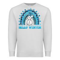 Dove Grey hello winter rainbow with snowman bbs Premium Sweatshirt - BundleAndBundleShop