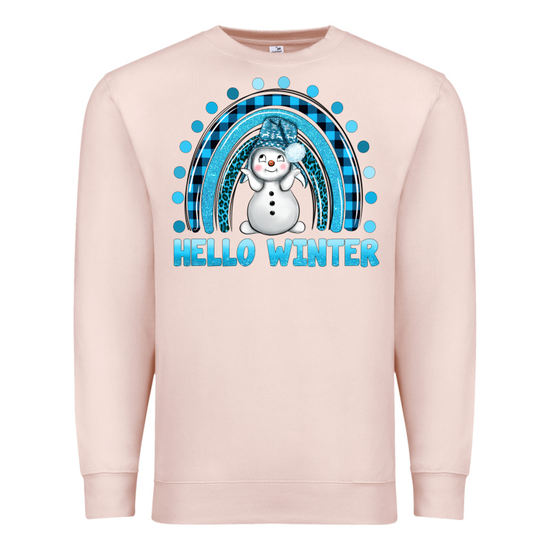Hello Winter Rainbow With Snowman Bbs Premium Sweatshirt by BundleAndBundleShop | Teevron