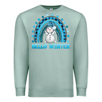 Seafoam hello winter rainbow with snowman bbs Premium Sweatshirt - BundleAndBundleShop