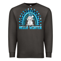 Smoke hello winter rainbow with snowman bbs Premium Sweatshirt - BundleAndBundleShop