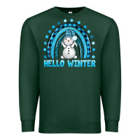 Sports Green hello winter rainbow with snowman bbs Premium Sweatshirt - BundleAndBundleShop