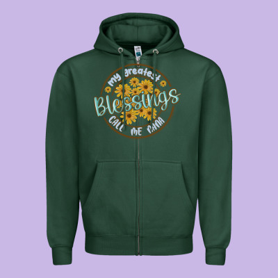 My Greatest Blessing Call Me Nana Zipper Hoodie Designed By Maliassmallbusiness