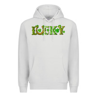 Dove Grey st. patrick's day lucky with clovers and horseshoe Premium Hoodie - RanaPortraitStore
